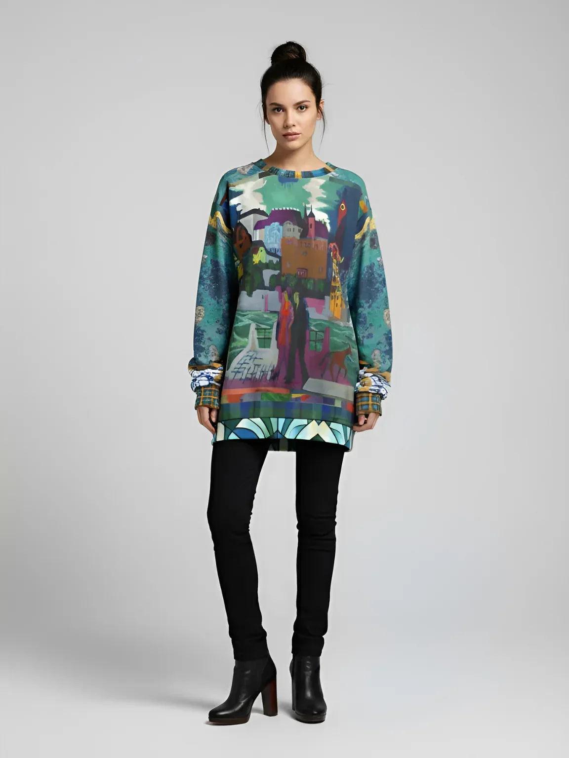 Basel at the Rhine - Kirchner - in Expressionism Unisex Sweatshirt (Gold Label)