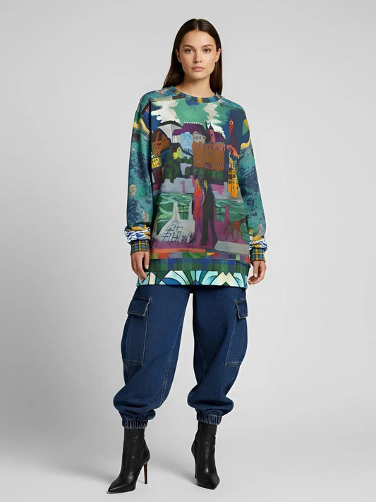 Basel at the Rhine - Kirchner - in Expressionism Unisex Sweatshirt (Gold Label)