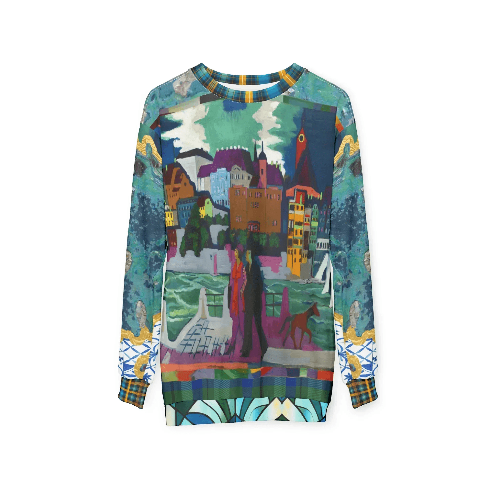 Basel at the Rhine - Kirchner - in Expressionism Unisex Sweatshirt (Gold Label)