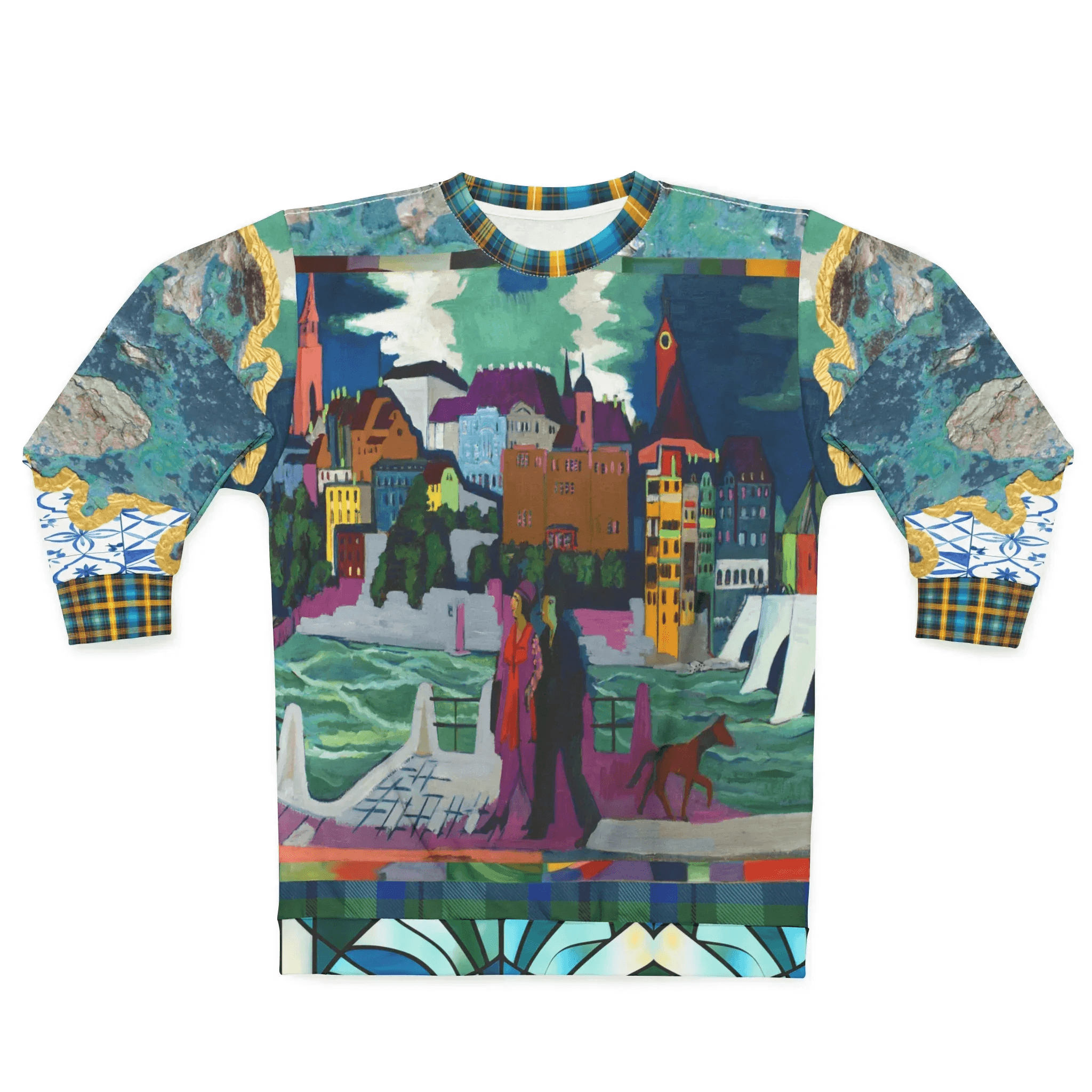 Basel at the Rhine - Kirchner - in Expressionism Unisex Sweatshirt (Gold Label)