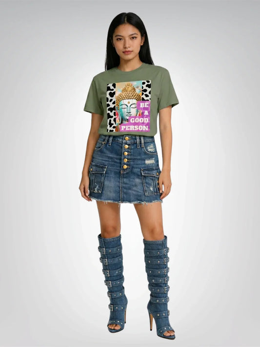Be a Good Person - Buddha Art Heavyweight Unisex Tee