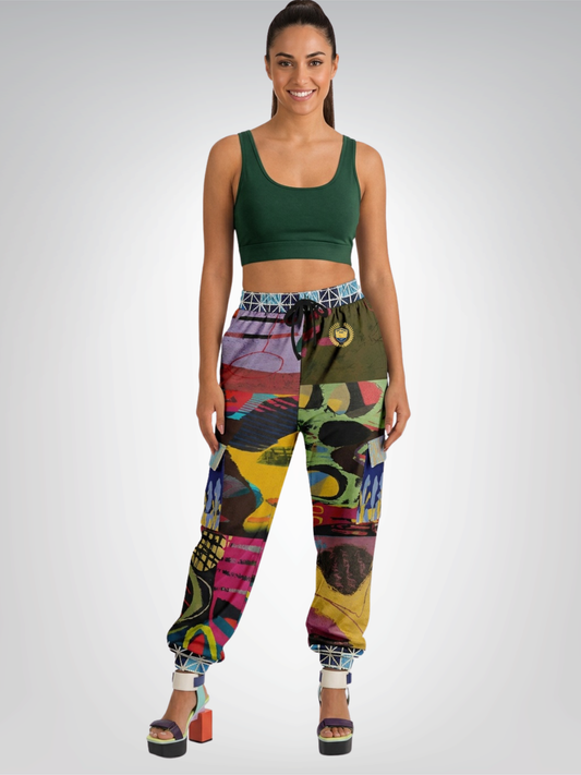 Beautiful Chaos Abstract Art Print Eco-Poly Cargo Joggers