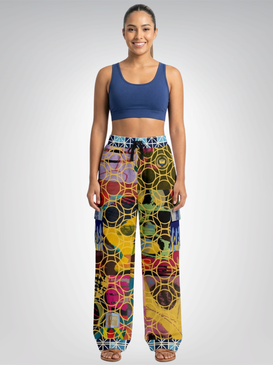 Beautiful Chaos Golden Orbit Abstract Art Print Cargo Pants