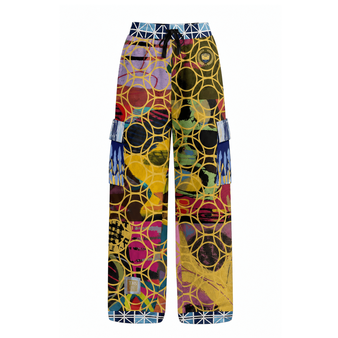 Beautiful Chaos Golden Orbit Abstract Art Print Cargo Pants