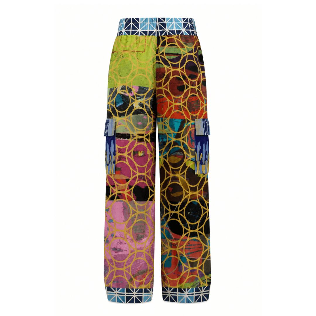 Beautiful Chaos Golden Orbit Abstract Art Print Cargo Pants