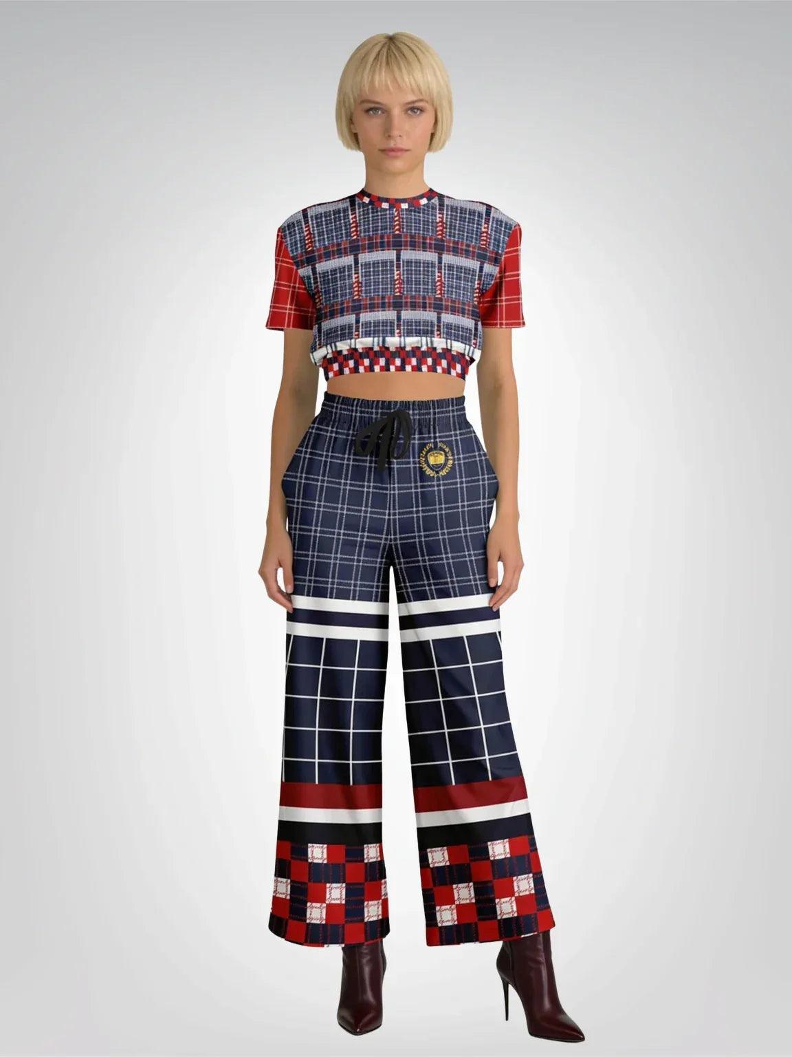 Best of Times - Worst of Times - 68 Patchwork Rugby Eco-Poly Short Sleeve Cropped Pullover