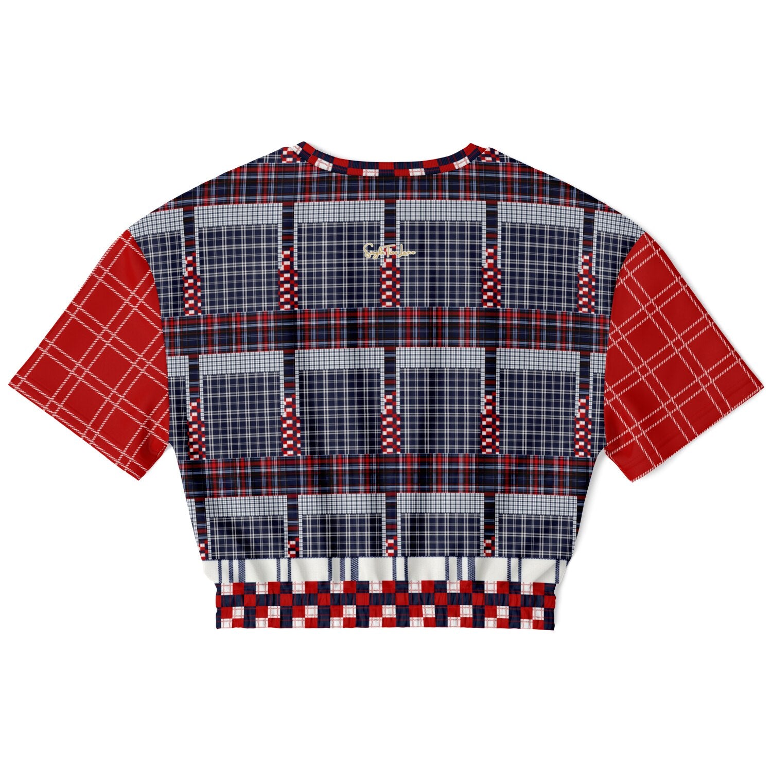 Best of Times - Worst of Times - 68 Patchwork Rugby Eco-Poly Short Sleeve Cropped Pullover