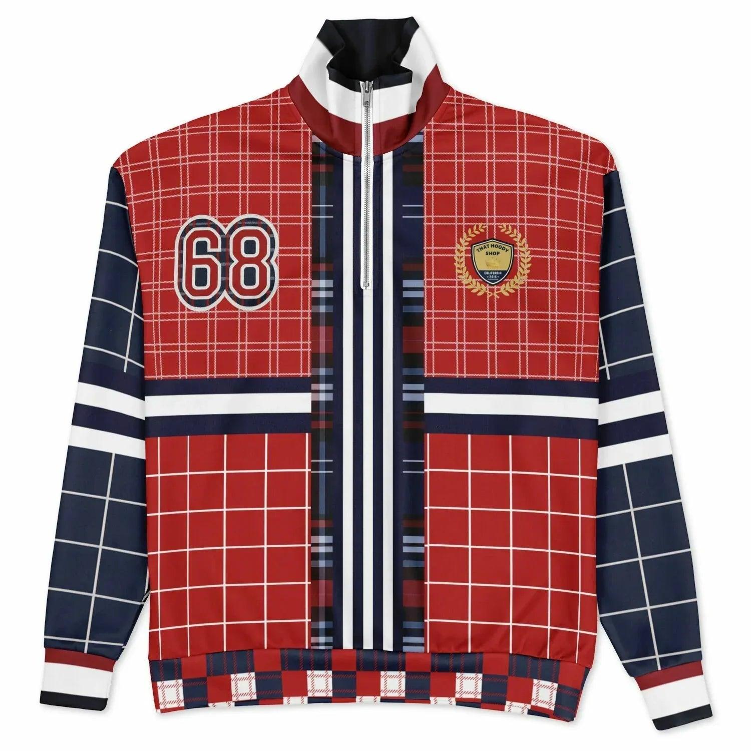 Best of Times - Worst of Times - Red 68 Rugby Heavyweight Oversized Quarter Zip Sweatshirt
