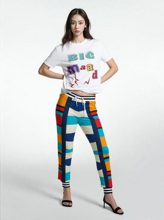 Blue Regatta Stripe Eco-Poly Unisex Joggers