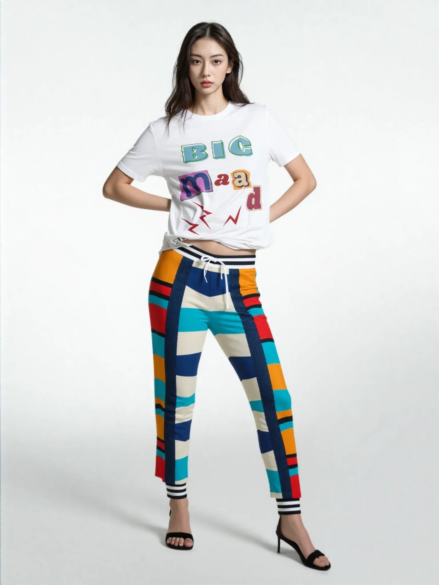 Blue Regatta Stripe Eco-Poly Unisex Joggers