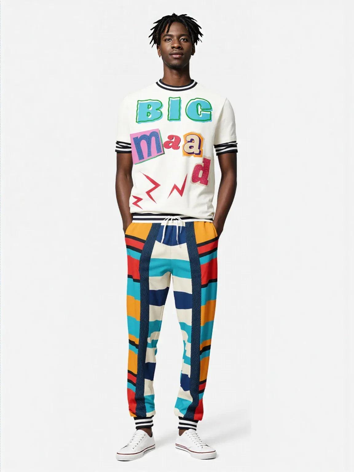 Blue Regatta Stripe Eco-Poly Unisex Joggers