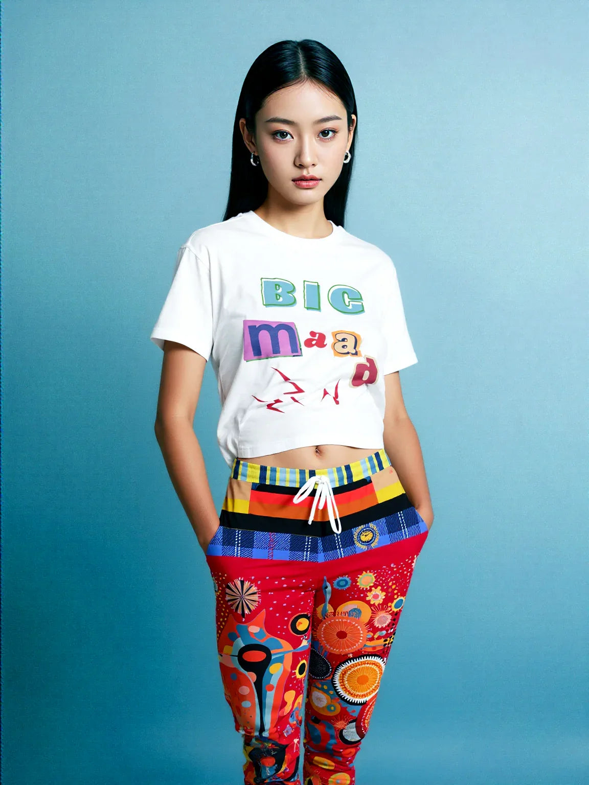 Girl in Perspective Abstract Print Eco-Poly Unisex Joggers