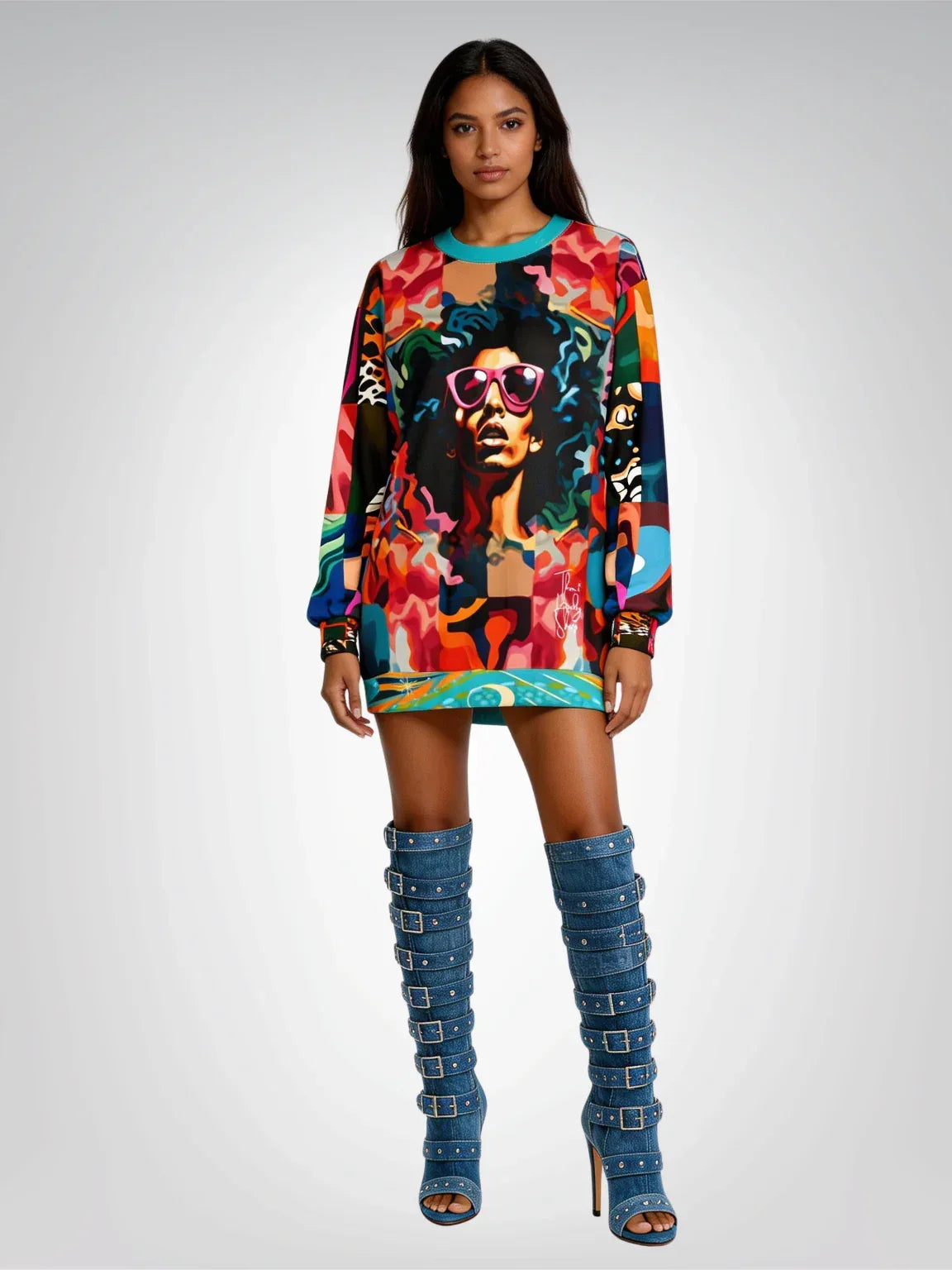 Black Jesus Pop Art Patchwork Unisex Sweatshirt (Gold Label)