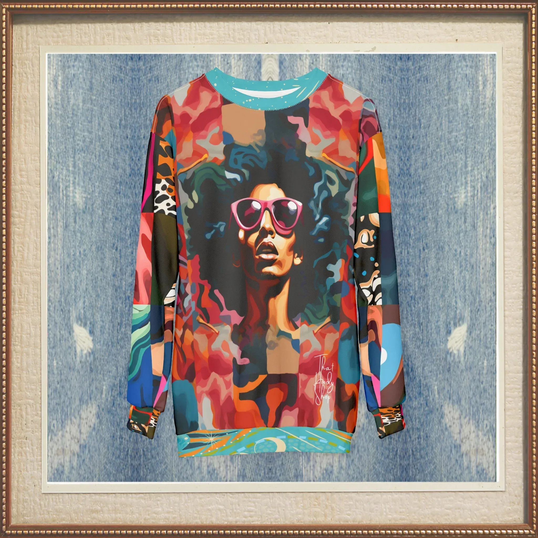 Black Jesus Pop Art Patchwork Unisex Sweatshirt (Gold Label)