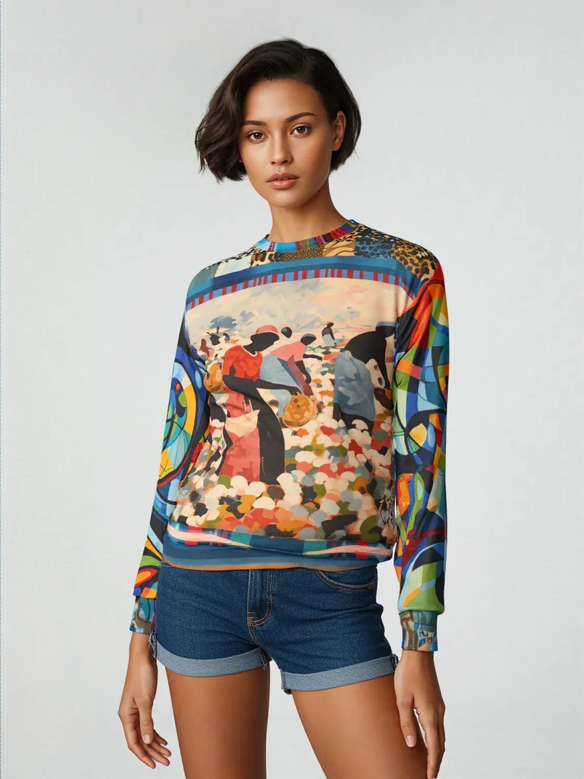 Blood Sweat & Tears - Bygone Times Patchwork Print Unisex Sweatshirt (Gold Label)