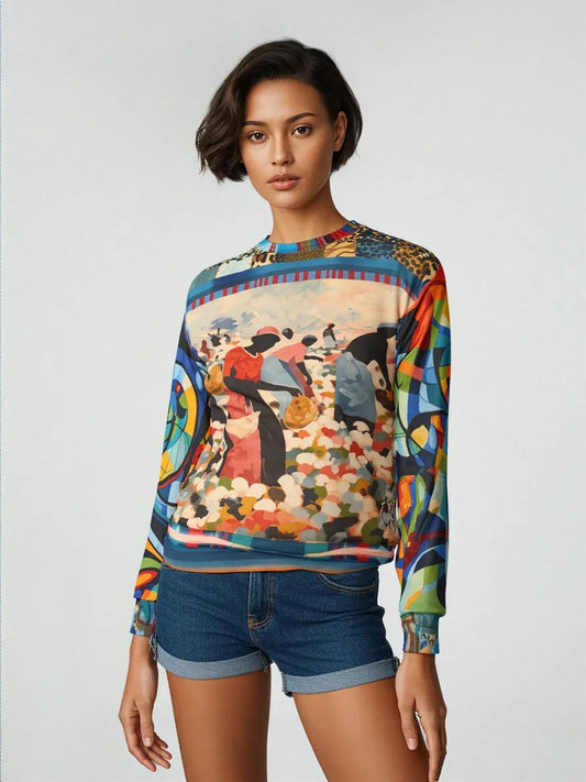 Blood Sweat & Tears - Bygone Times Patchwork Print Unisex Sweatshirt (Gold Label)