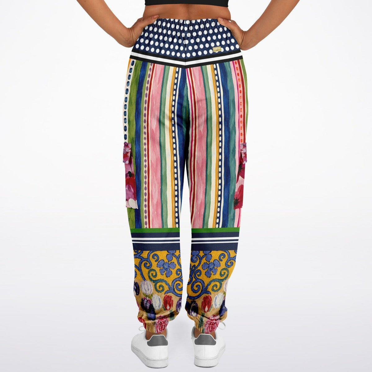Bloom & Brush Floral Stripe Eco-Poly Cargo Joggers