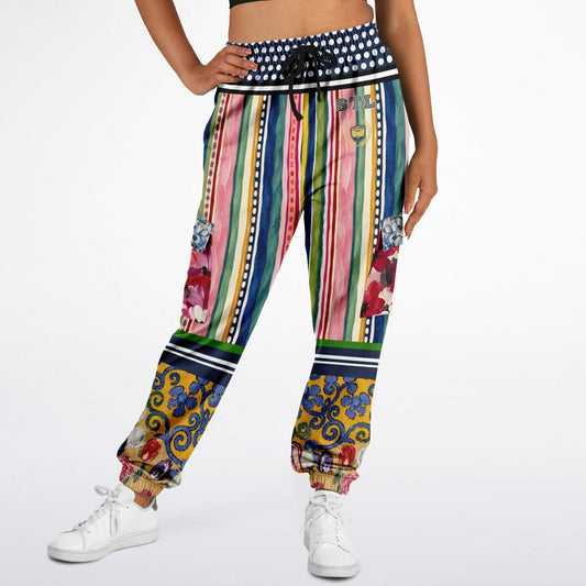 Bloom & Brush Floral Stripe Eco-Poly Cargo Joggers