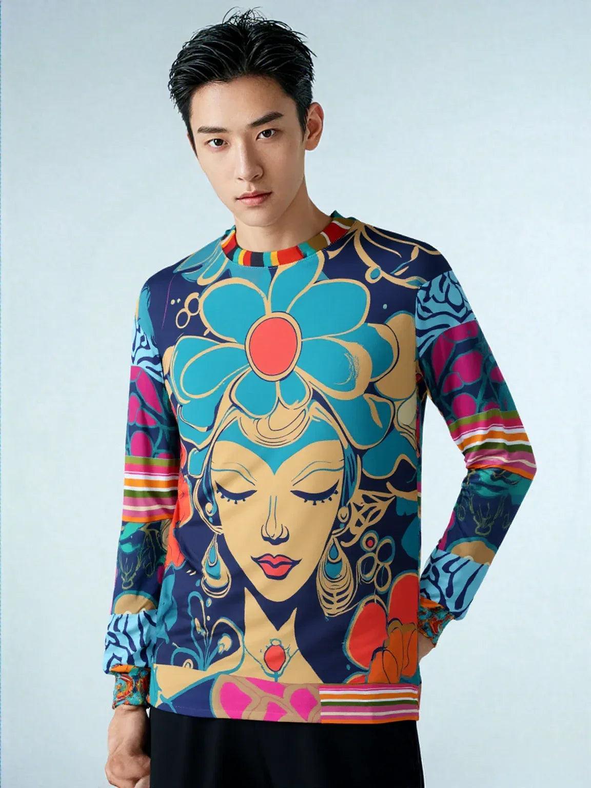 Blue Divine Floral Girl Unisex Sweatshirt (Gold Label)