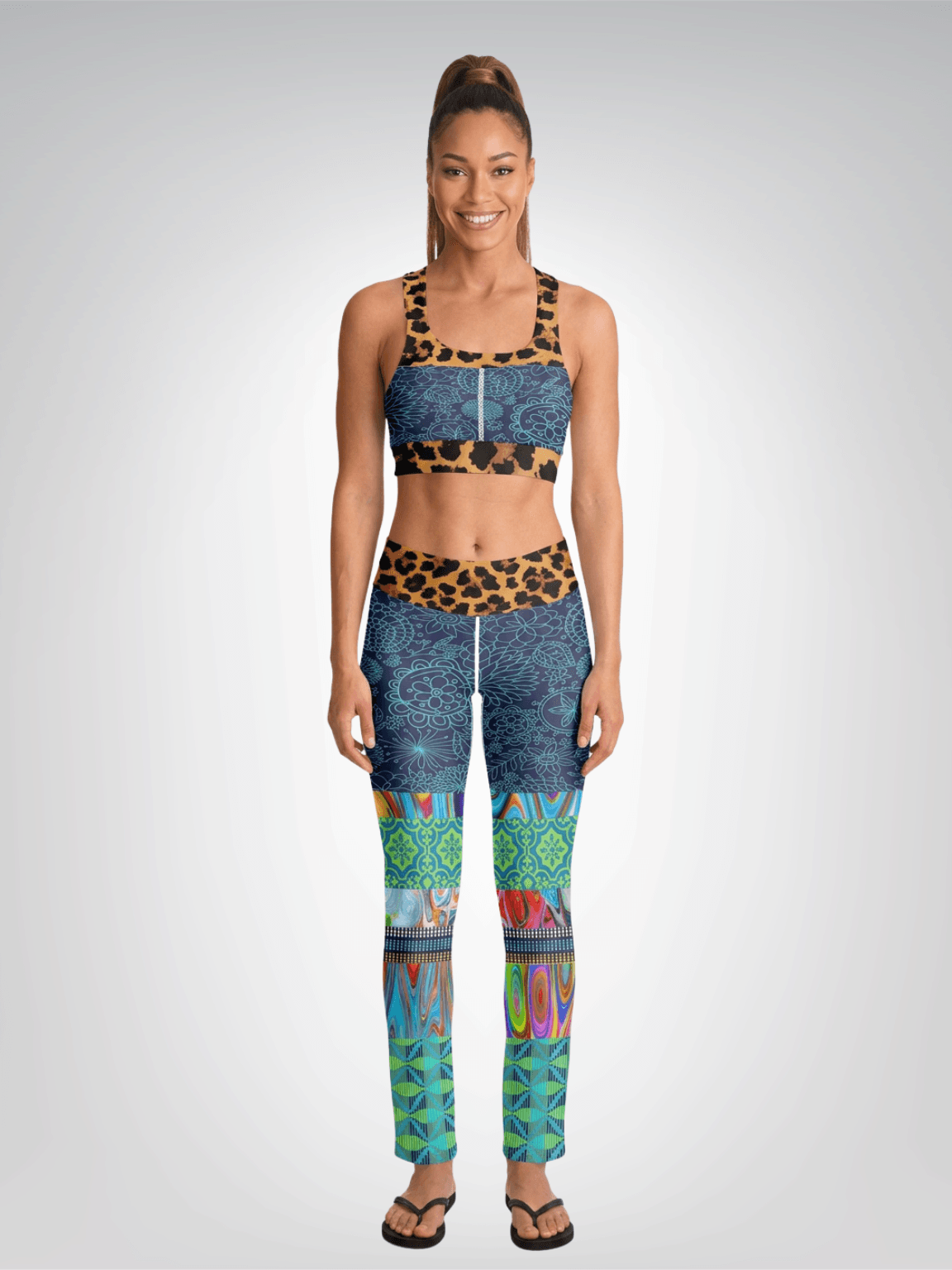 Blue Fantasy Festival Padded Sports Bra