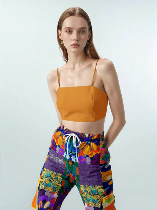 Blue Girl Trinidad Patchwork Floral Eco-Poly Unisex Cargo Joggers