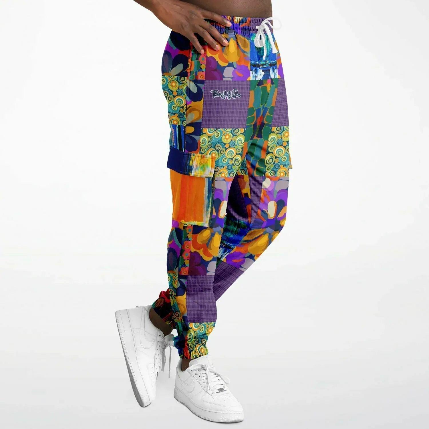 Blue Girl Trinidad Patchwork Floral Eco-Poly Unisex Cargo Joggers