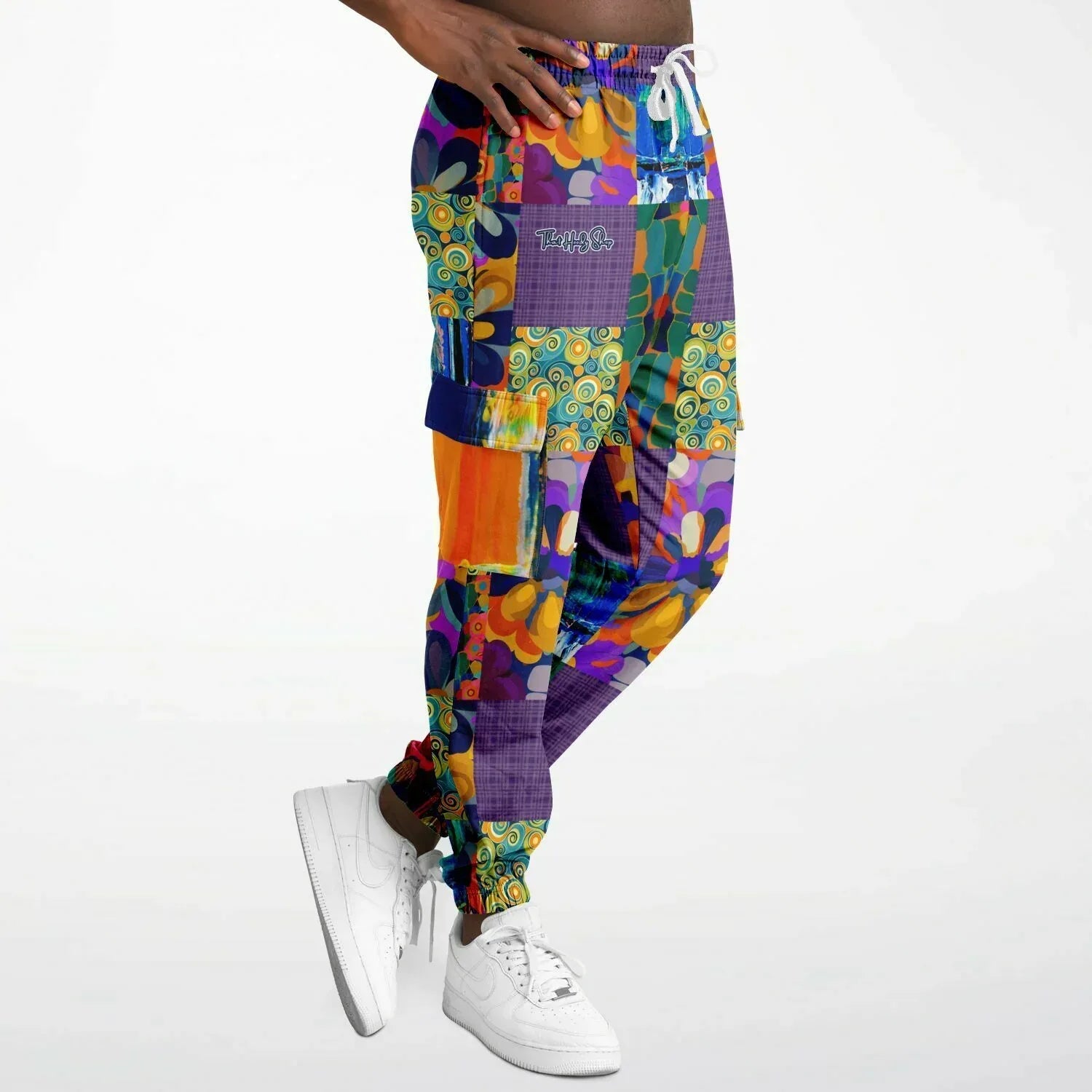 Blue Girl Trinidad Patchwork Floral Eco-Poly Unisex Cargo Joggers