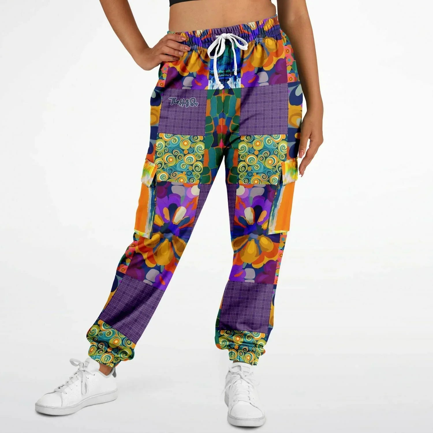 Blue Girl Trinidad Patchwork Floral Eco-Poly Unisex Cargo Joggers