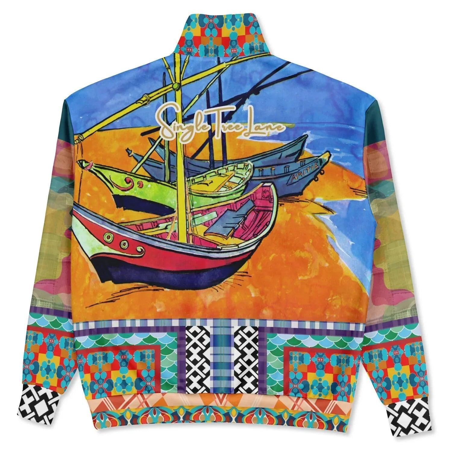 Boats of the Saint Marys - Van Gogh - Heavyweight Oversized Quarter Zip Sweatshirt