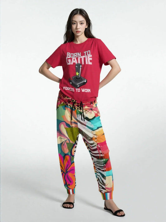 Man in Transition Floral Zebra Print Eco-Poly Unisex Joggers