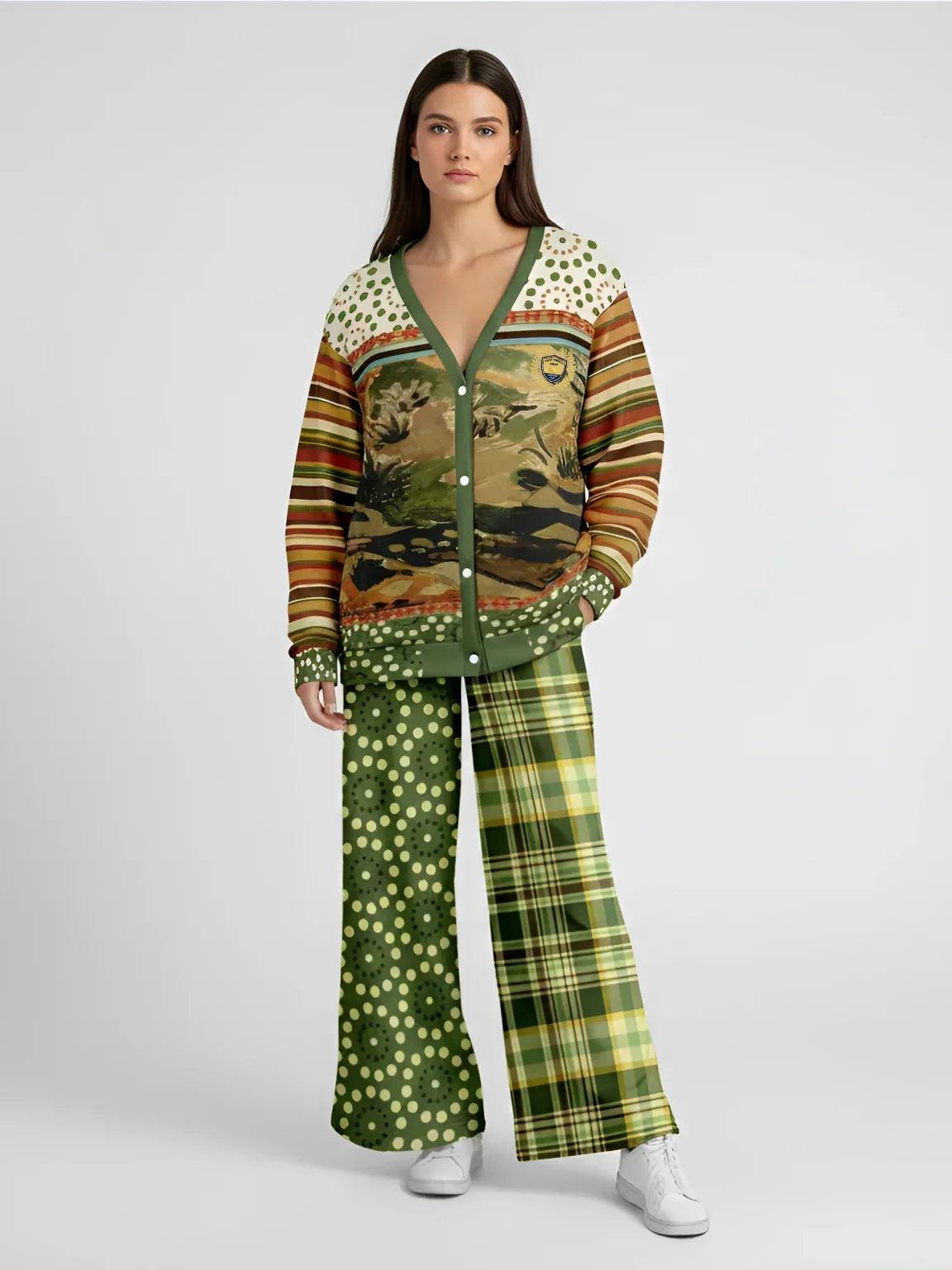 Brook with Aloes in Patchwork - Matisse - Heavyweight Unisex Cardigan
