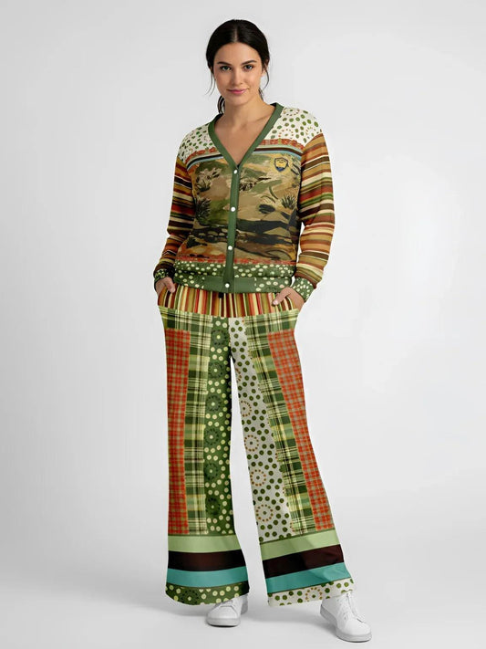 Brook with Aloes in Patchwork - Matisse - Eco-Poly Wide Leg Pants