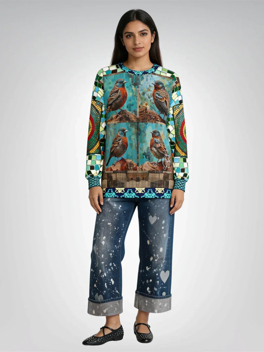 Bye Bye Birdie Quadriptych Four-Panel Print Unisex Sweatshirt (Gold Label)