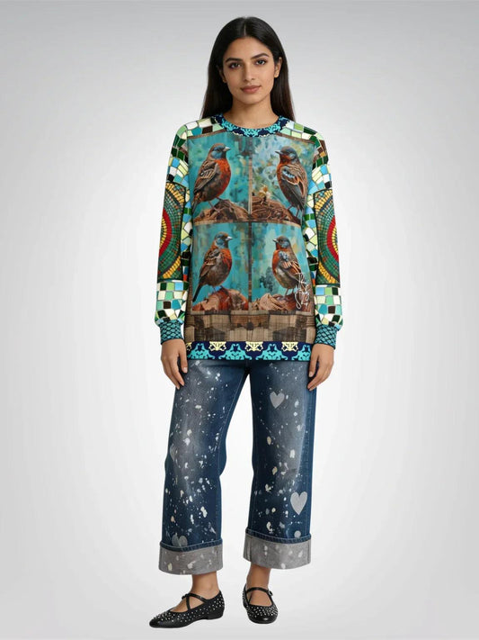 Bye Bye Birdie Quadriptych Four-Panel Print Unisex Sweatshirt (Gold Label)