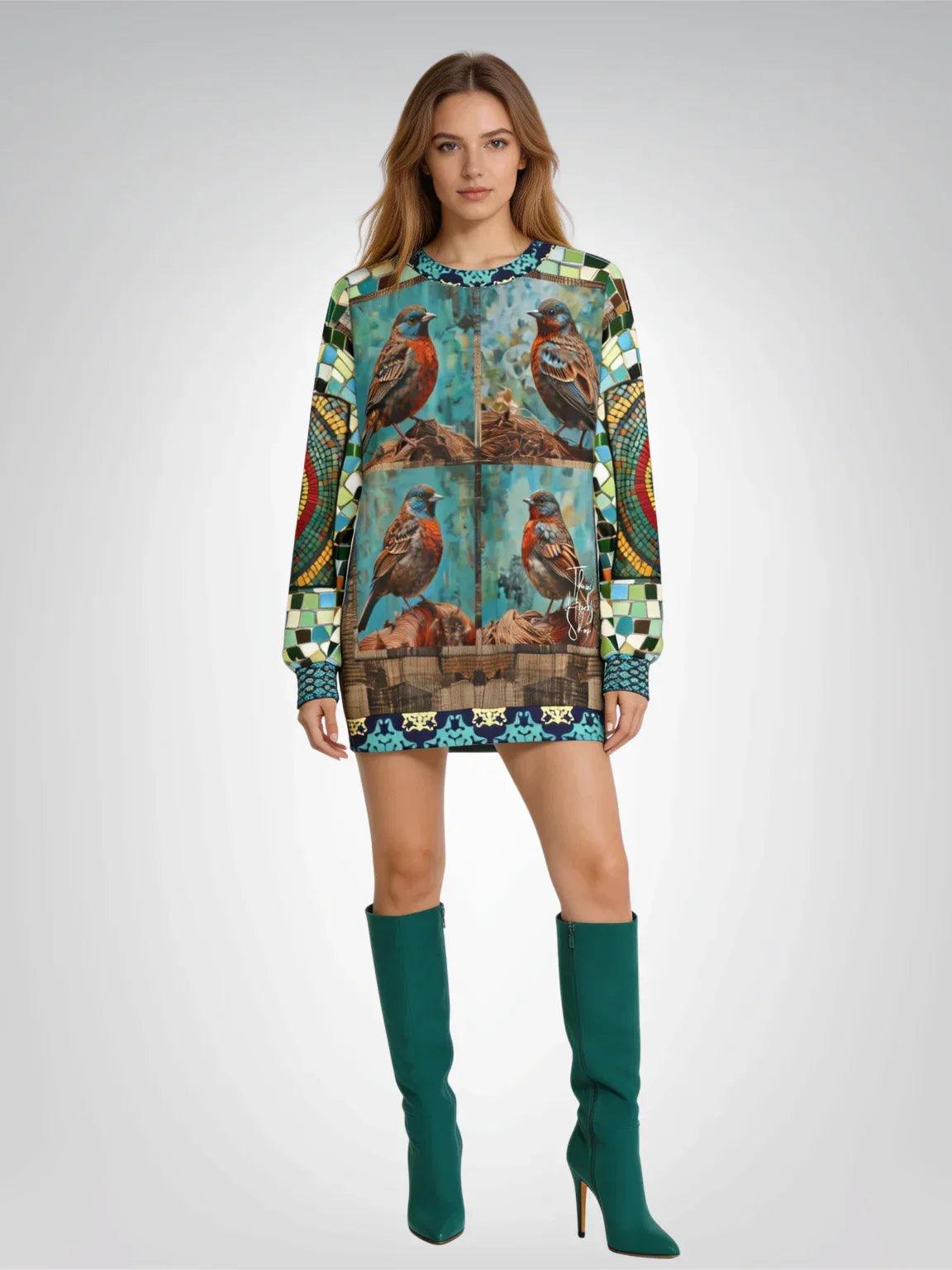 Bye Bye Birdie Quadriptych Four-Panel Print Unisex Sweatshirt (Gold Label)