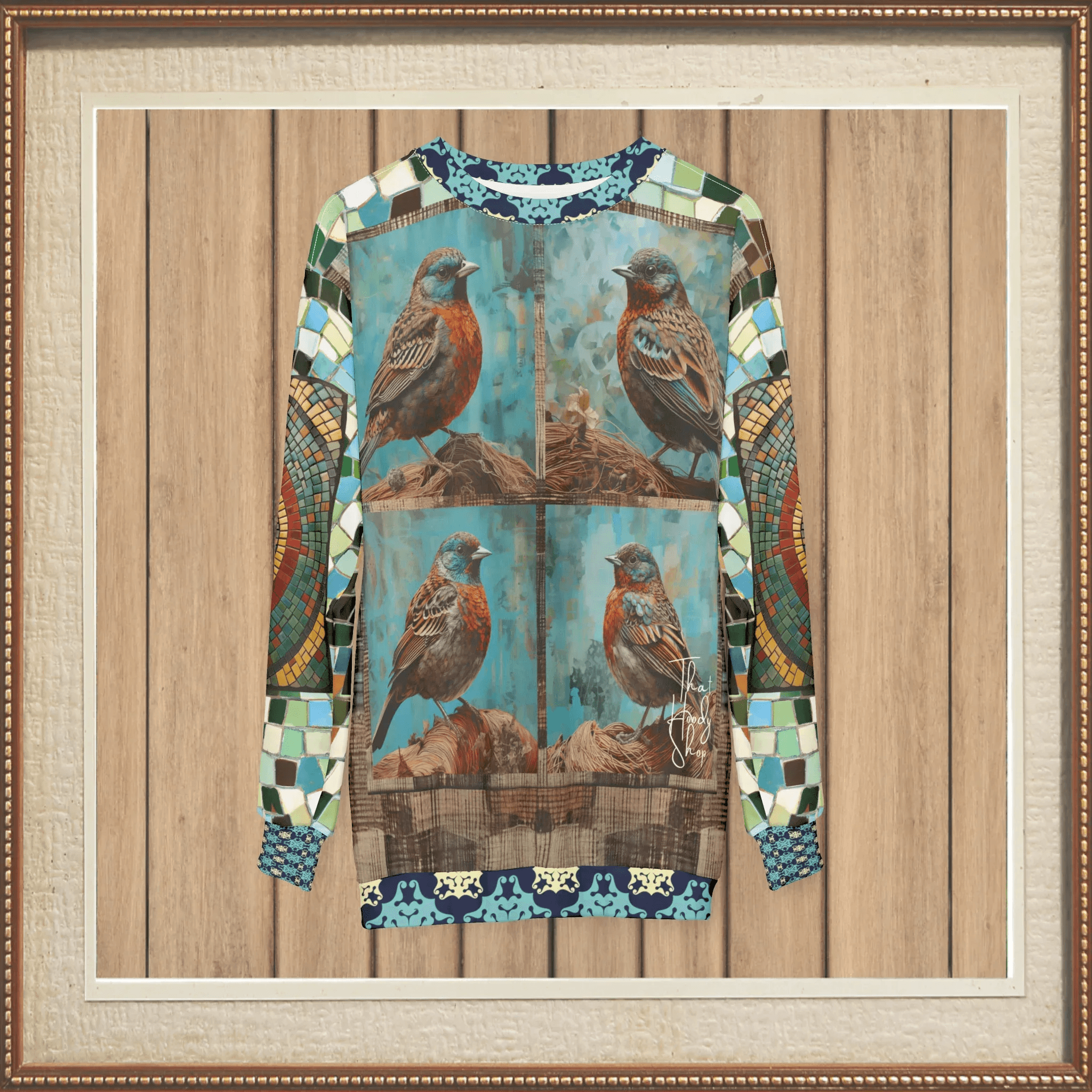 Bye Bye Birdie Quadriptych Four-Panel Print Unisex Sweatshirt (Gold Label)
