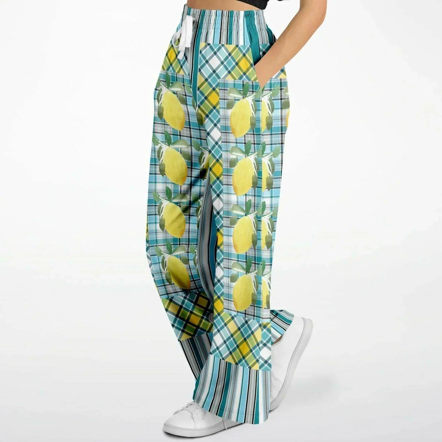 Lemon Zest Striped Eco-Poly Wide Leg Pants