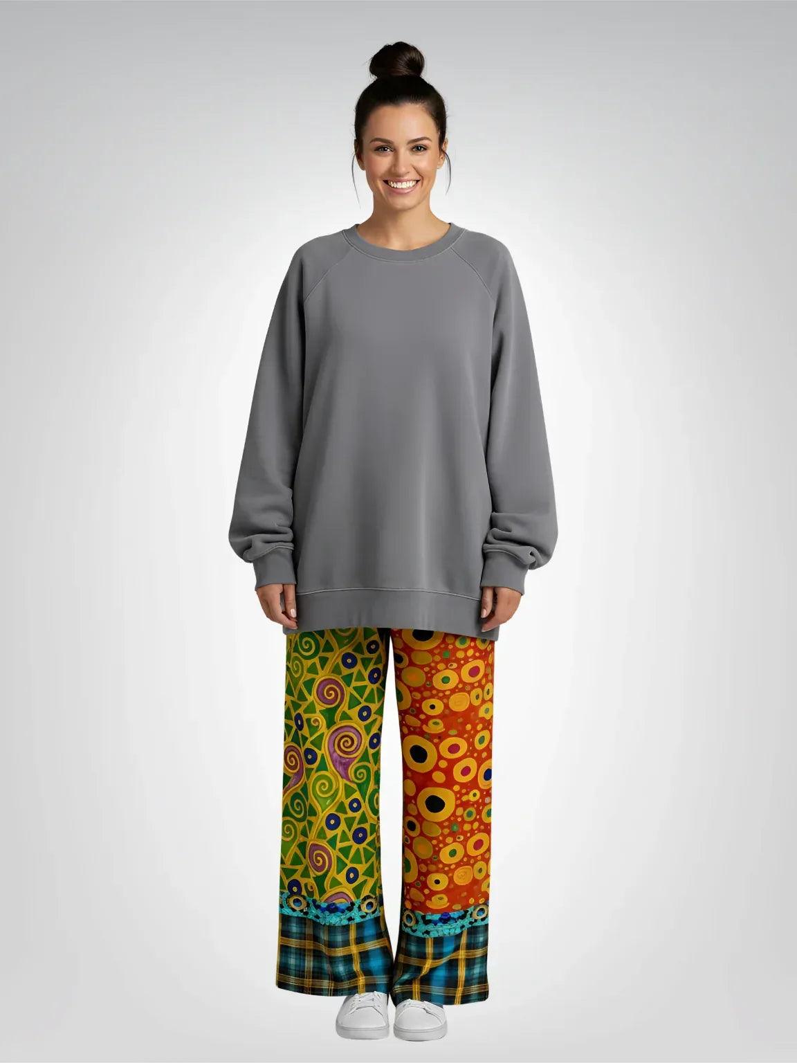 Call Me Fritza in Medallion - Klimt - Art Deco Print Eco-Poly Wide Leg Pants