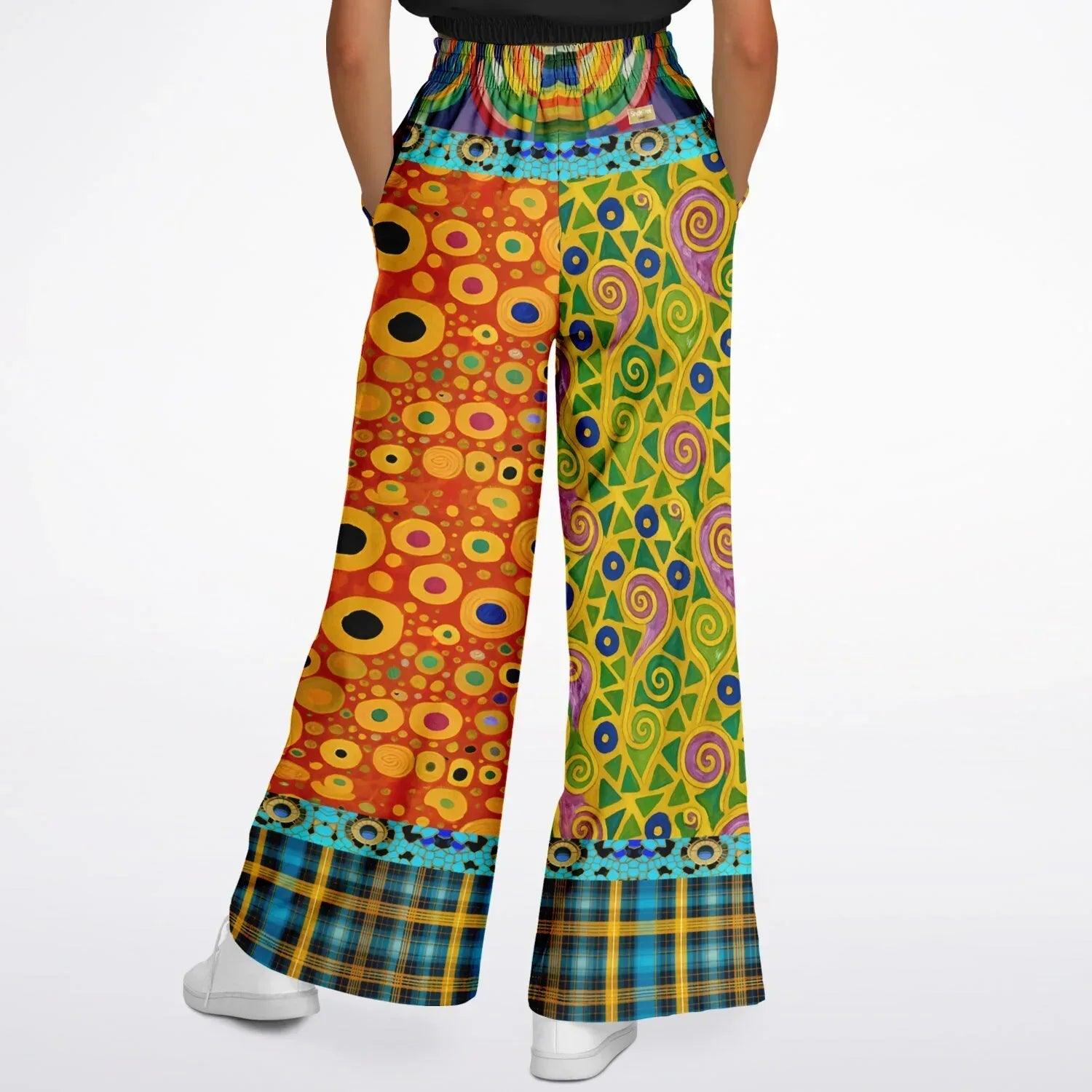 Call Me Fritza in Medallion - Klimt - Art Deco Print Eco-Poly Wide Leg Pants