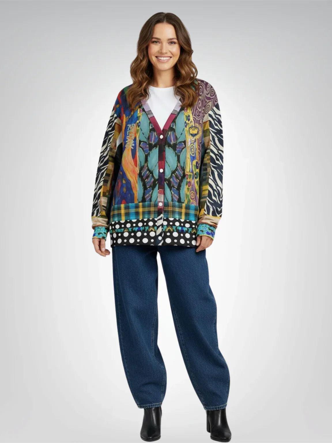 Call Me Fritza - Klimt - Art Deco Print Heavyweight Unisex Cardigan