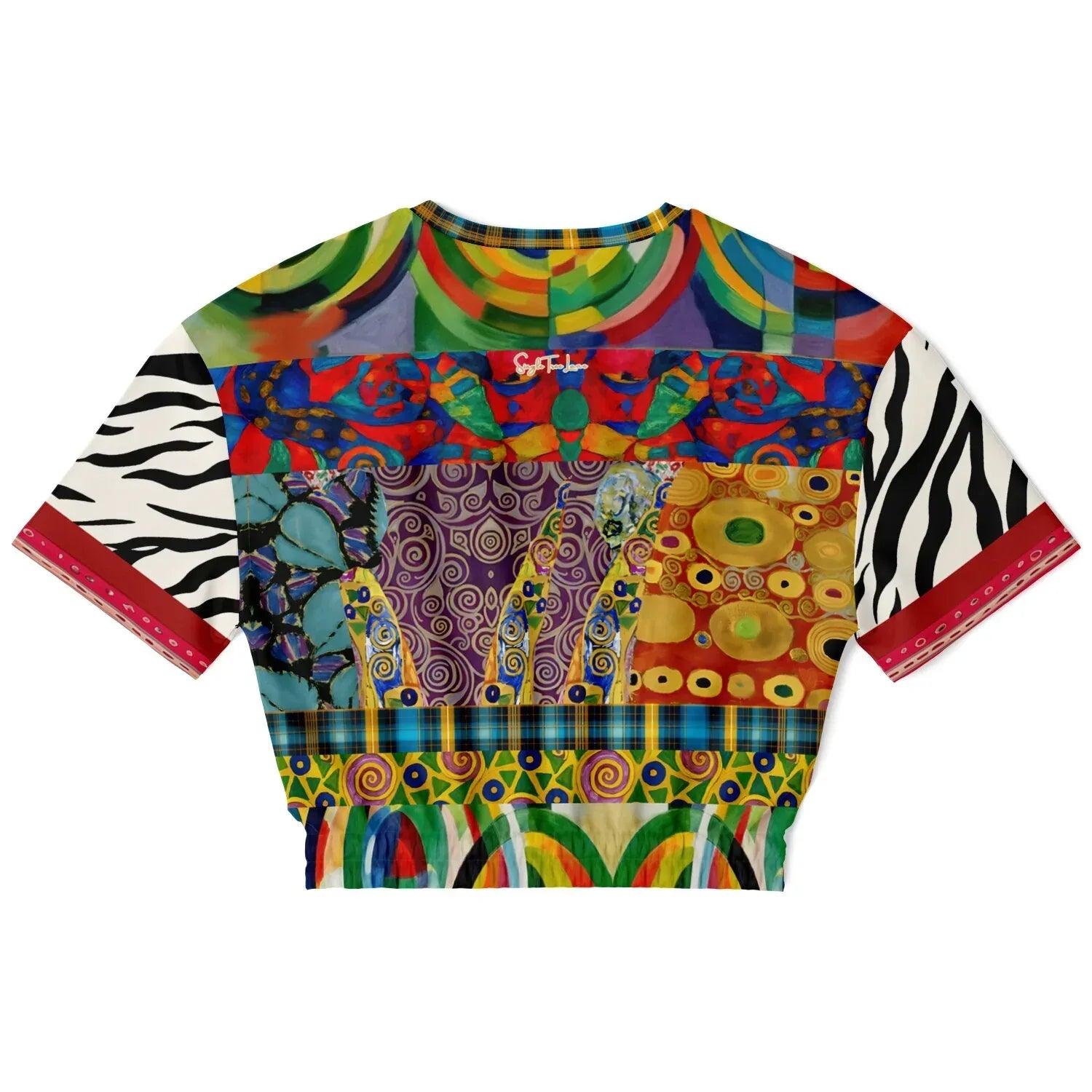Call Me Fritza - Klimt - Art Deco Print Eco-Poly Short Sleeve Cropped Pullover