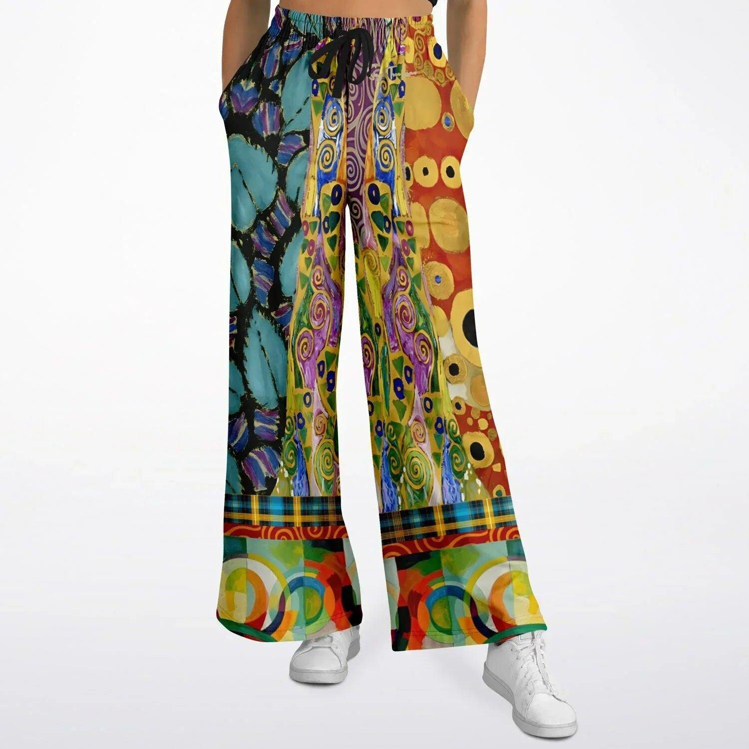 Call Me Fritza - Klimt - Art Deco Print Eco-Poly Wide Leg Pants