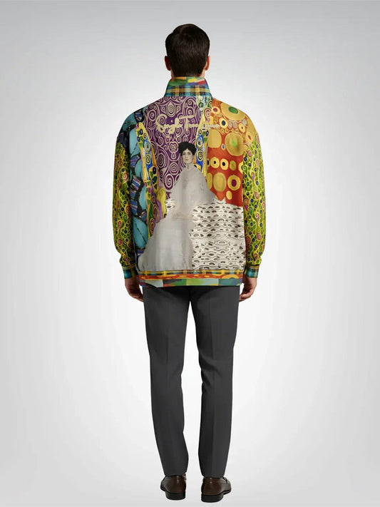 Call Me Fritza - Klimt - Art Deco Print Heavyweight Oversized Quarter Zip Sweatshirt