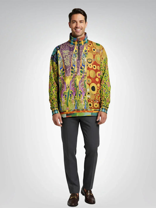 Call Me Fritza - Klimt - Art Deco Print Heavyweight Oversized Quarter Zip Sweatshirt