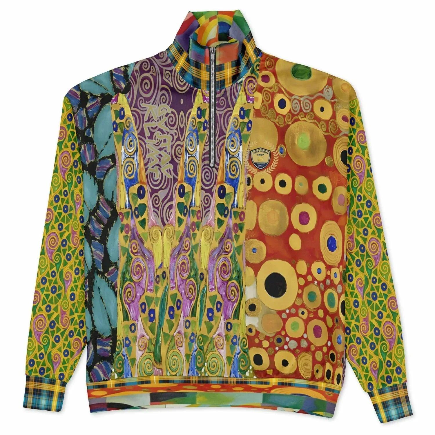 Call Me Fritza - Klimt - Art Deco Print Heavyweight Oversized Quarter Zip Sweatshirt