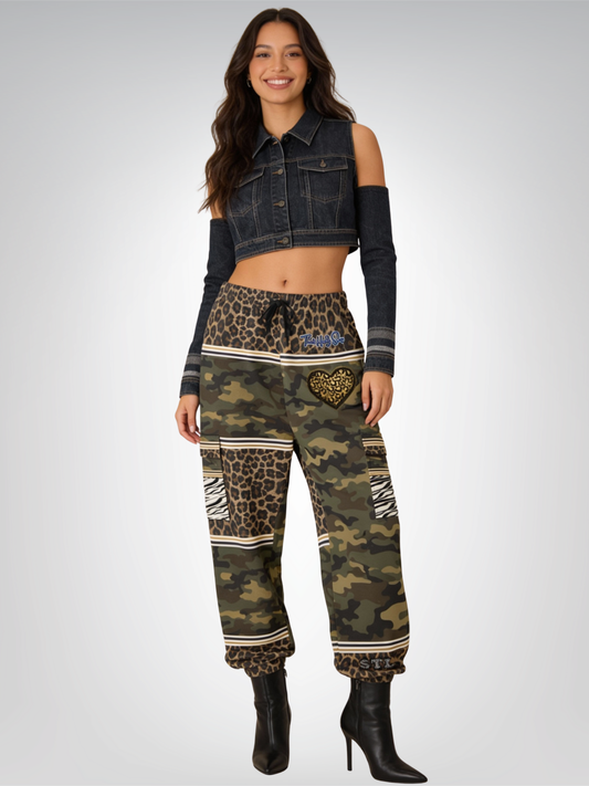 Camouflaged in the Jungle Eco-Poly Cargo Joggers