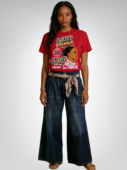 I Just Wanna Do Battle Bun STUFF with My Friends - Aloha Edition Heavyweight Unisex Tee