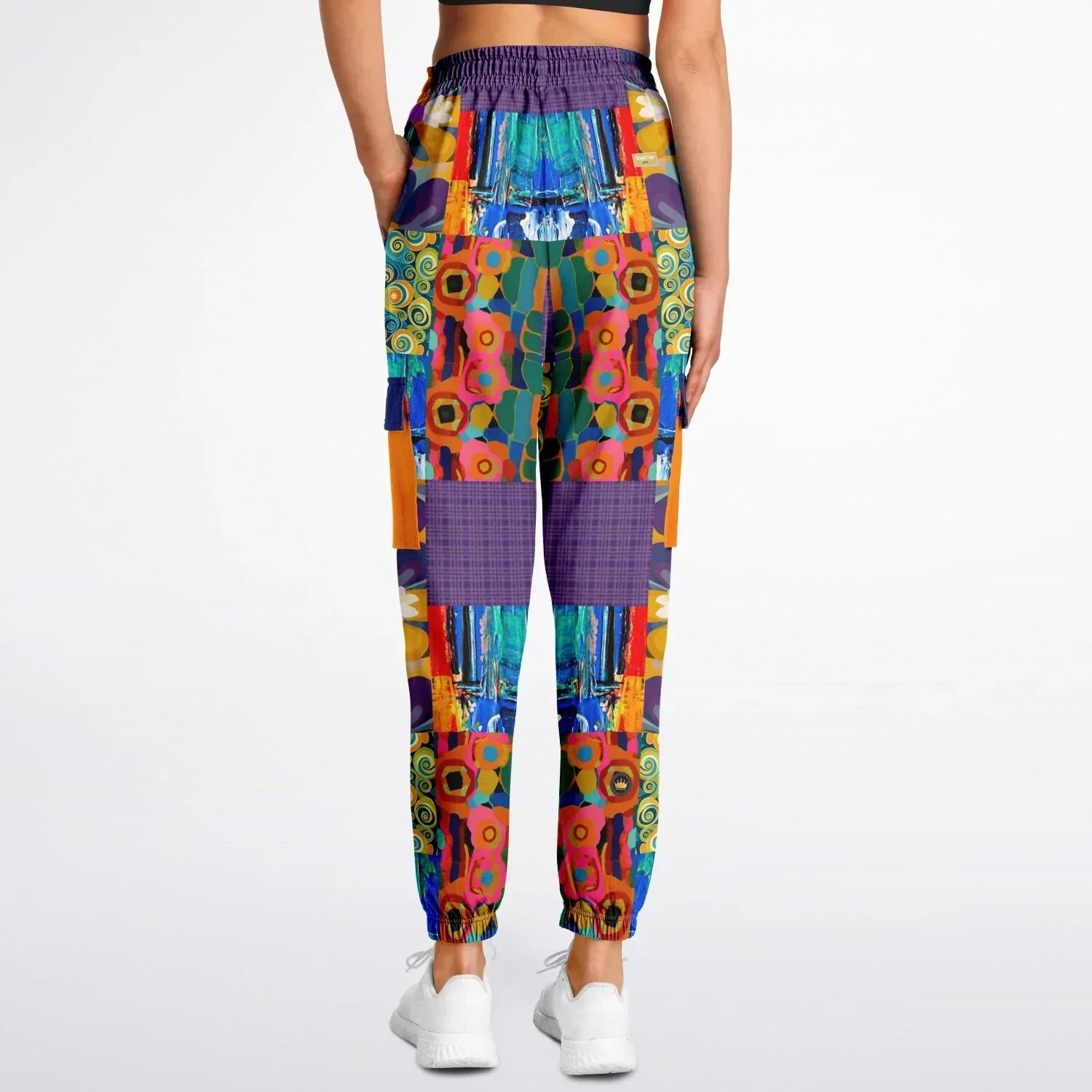 Blue Girl Trinidad Patchwork Floral Eco-Poly Unisex Cargo Joggers