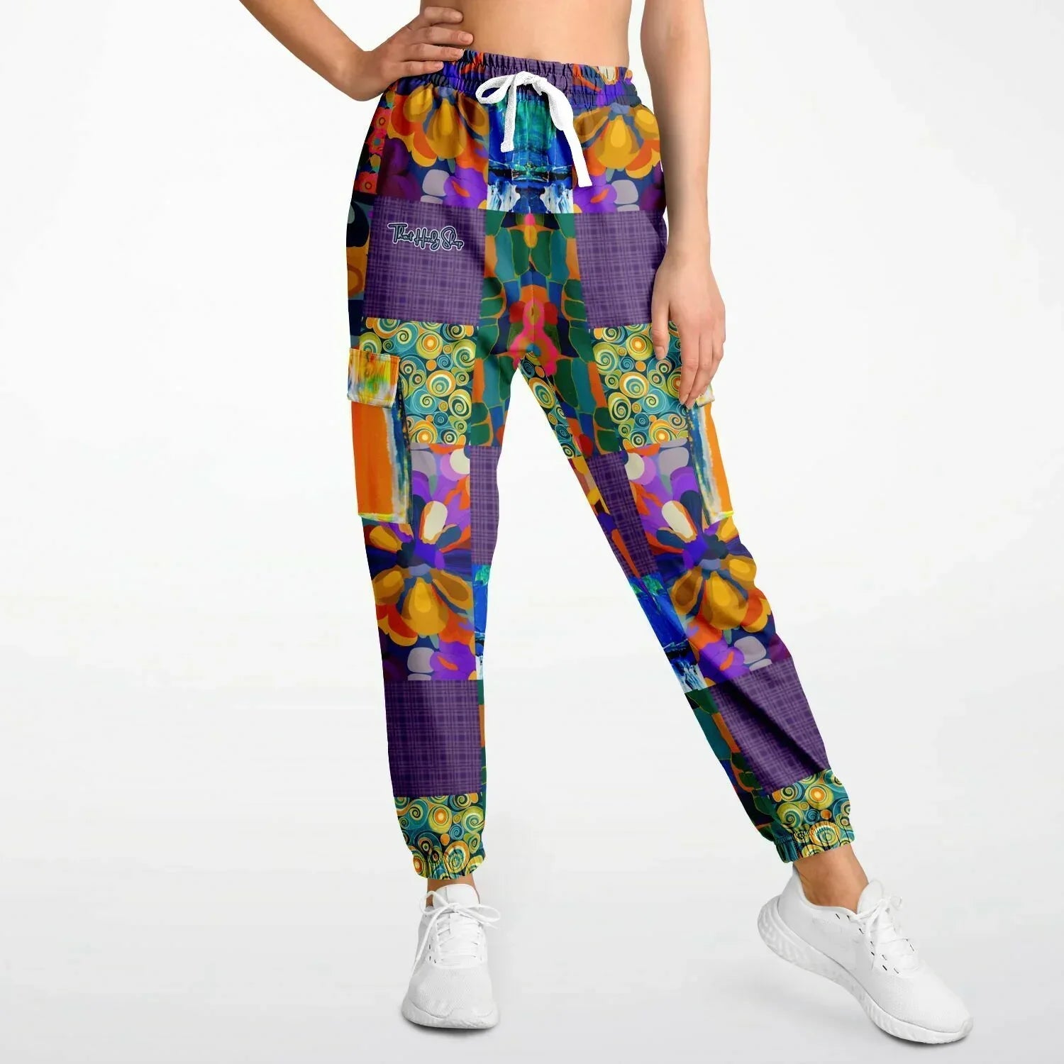 Blue Girl Trinidad Patchwork Floral Eco-Poly Unisex Cargo Joggers