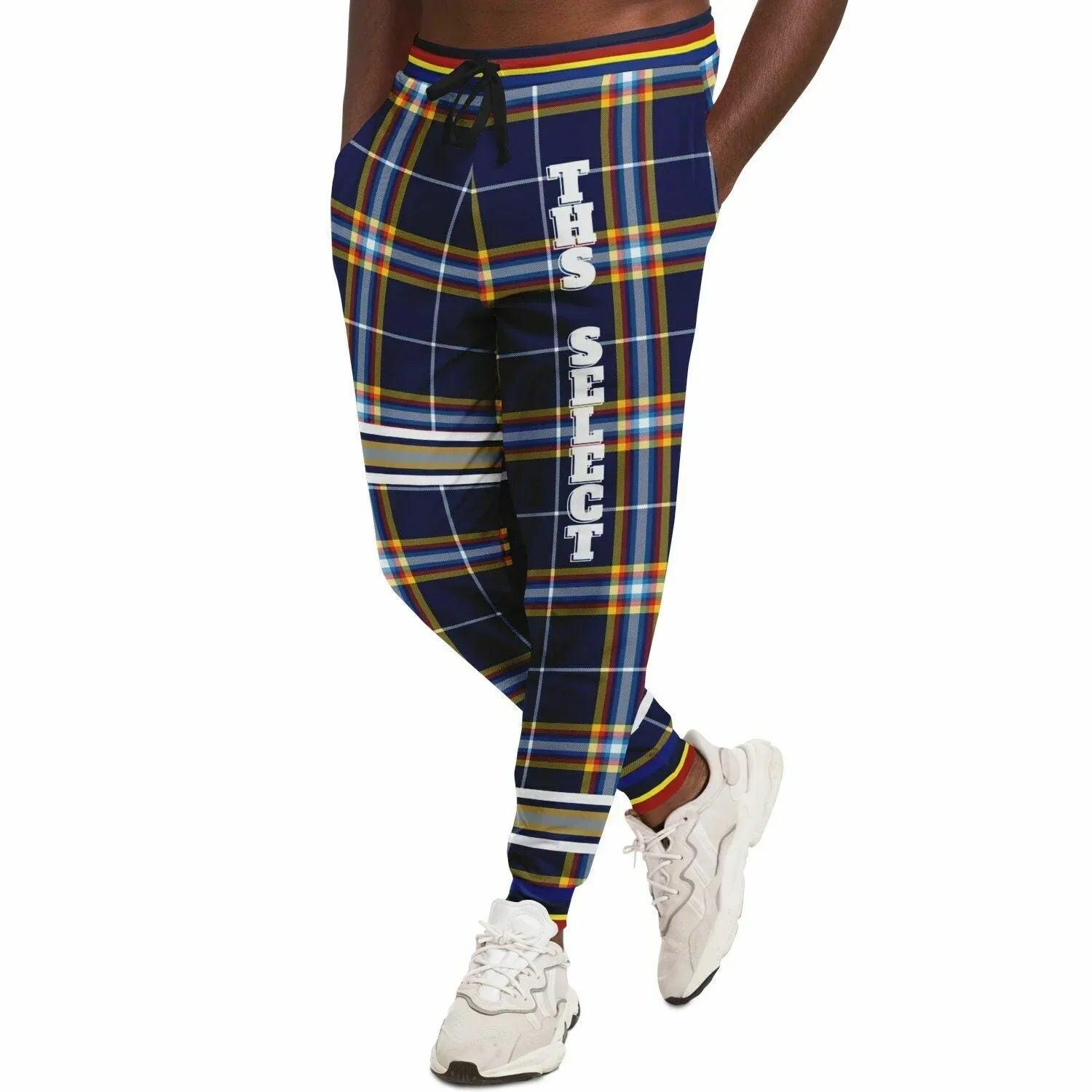 Blue Collegiate Plaid THS Select Eco-Poly Unisex Joggers